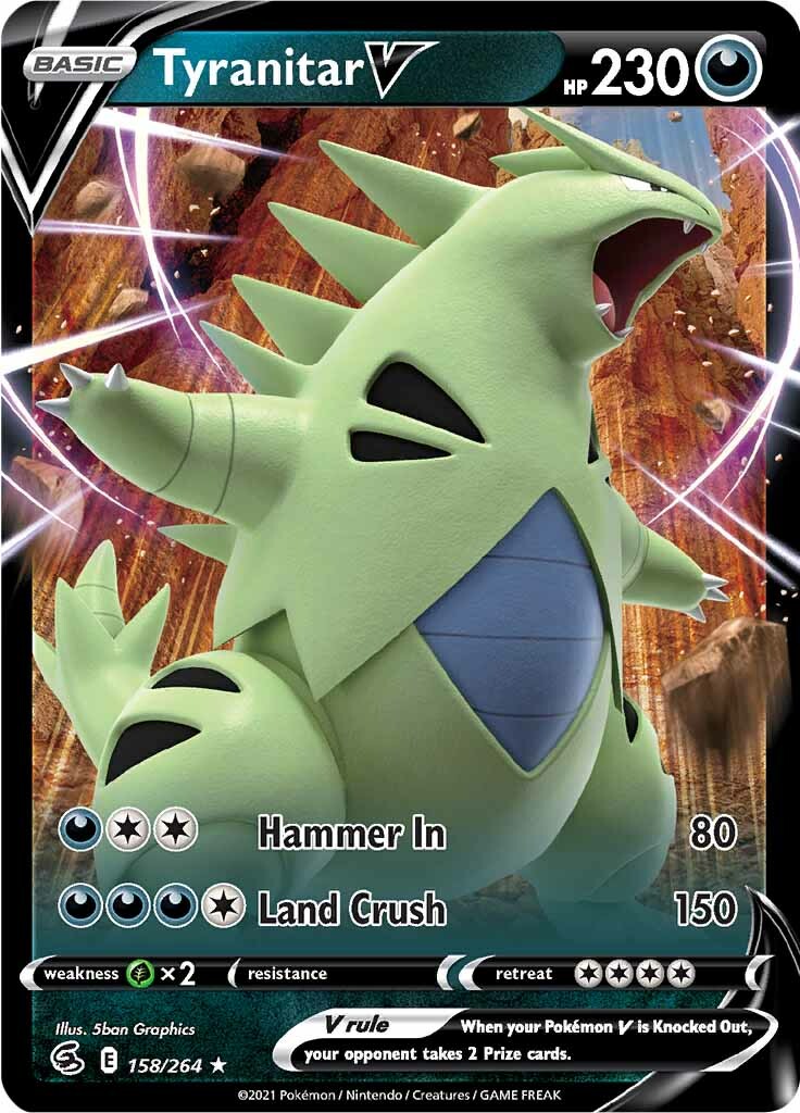 Tyranitar V (158/264) [Sword & Shield: Fusion Strike] | Total Play