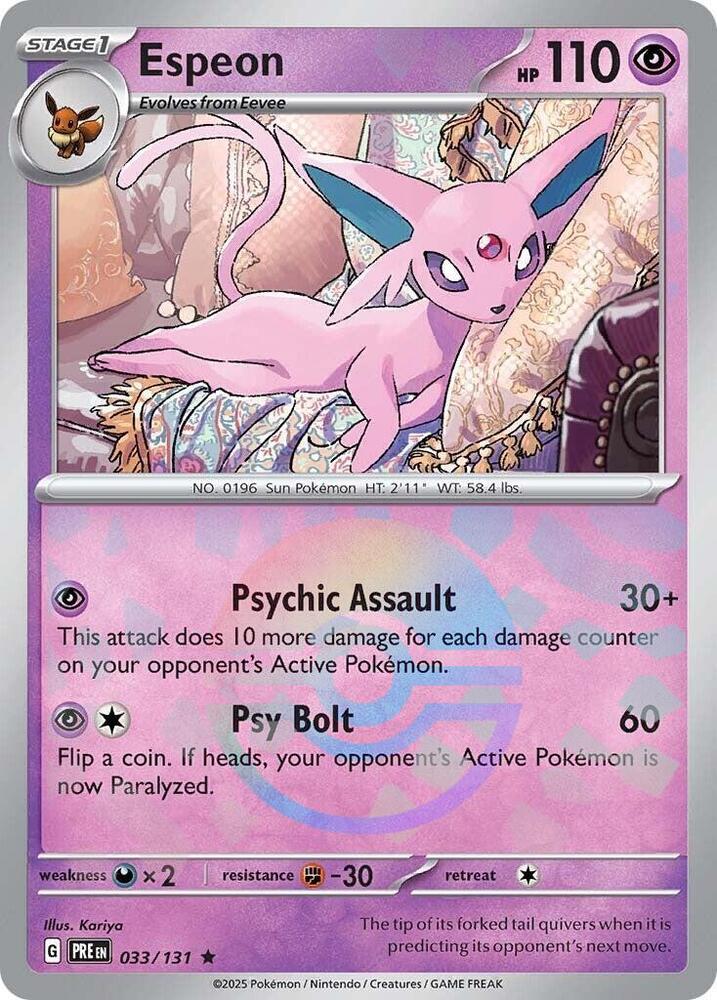 Espeon (033/131) (Poke Ball Pattern) [Scarlet & Violet: Prismatic Evolutions] | Total Play