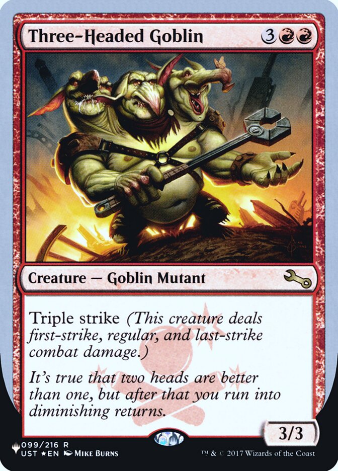 Three-Headed Goblin (Unfinity Foil Edition) [The List] | Total Play