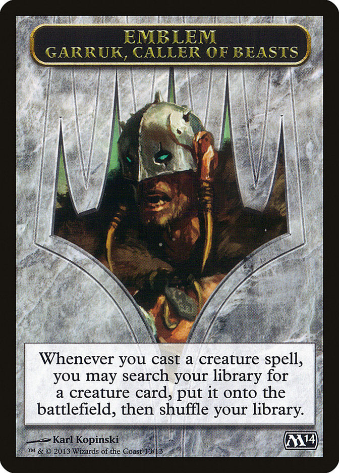 Garruk, Caller of Beasts Emblem [Magic 2014 Tokens] | Total Play