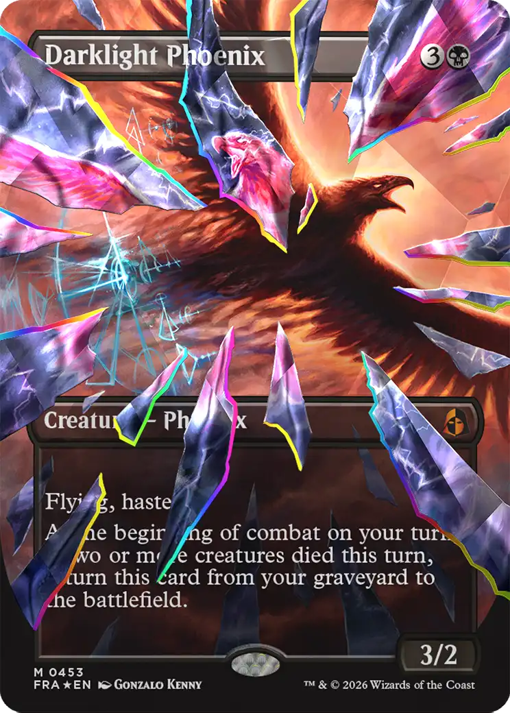 Darklight Phoenix (Borderless) (Facet Foil) (0453) [Reality Fracture] | Total Play