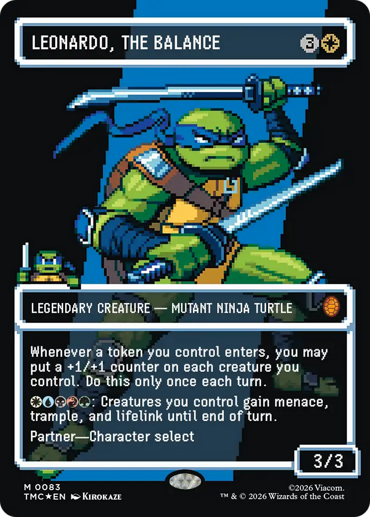 Leonardo, the Balance (0083) (Borderless) (Surge Foil) [Teenage Mutant Ninja Turtles Commander] | Total Play
