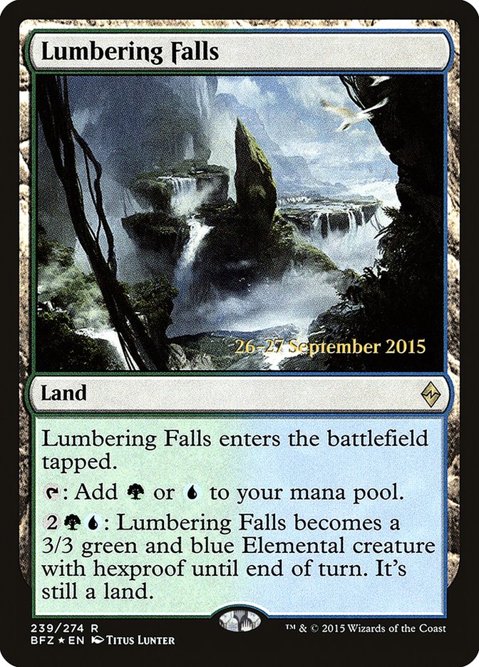 Lumbering Falls [Battle for Zendikar Prerelease Promos] | Total Play