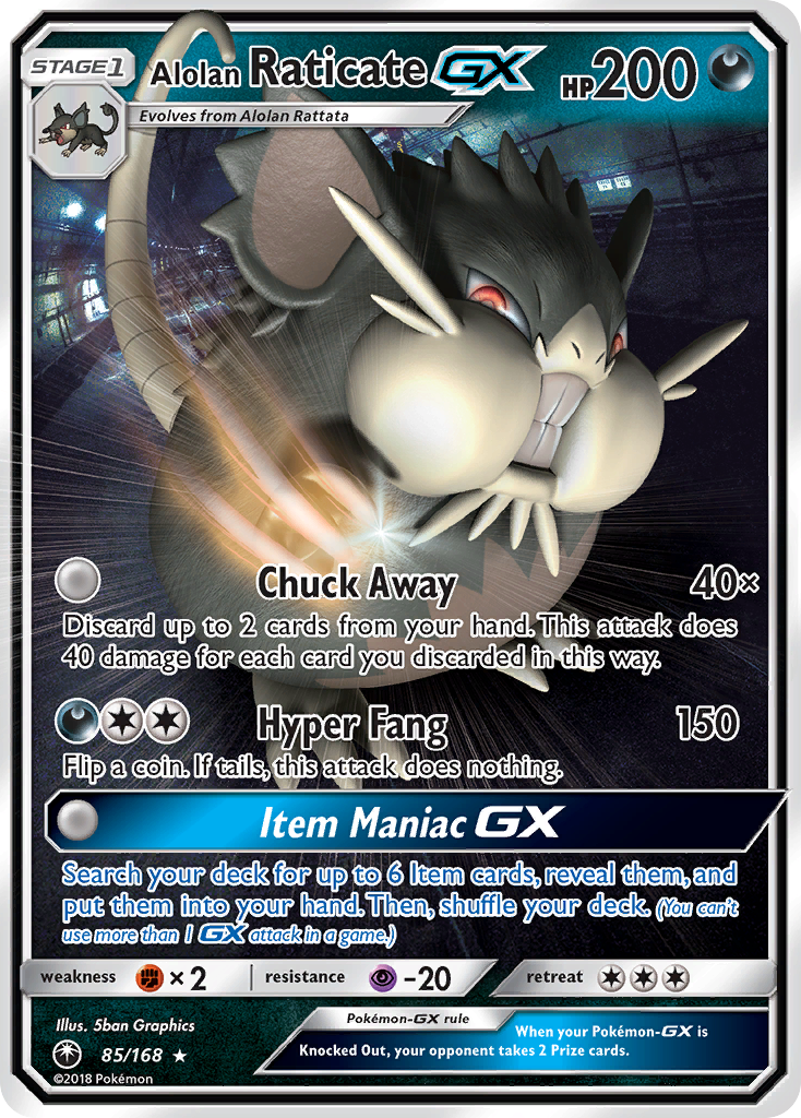 Alolan Raticate GX (85/168) [Sun & Moon: Celestial Storm] | Total Play