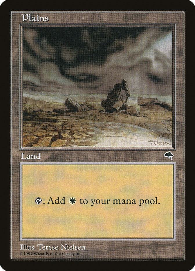 Plains (Black Signature on White Background) [Tempest] | Total Play