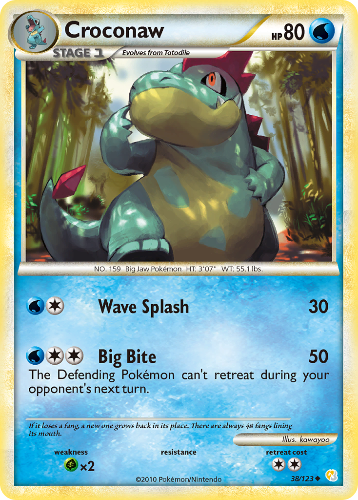 Croconaw (38/123) [HeartGold & SoulSilver: Base Set] | Total Play