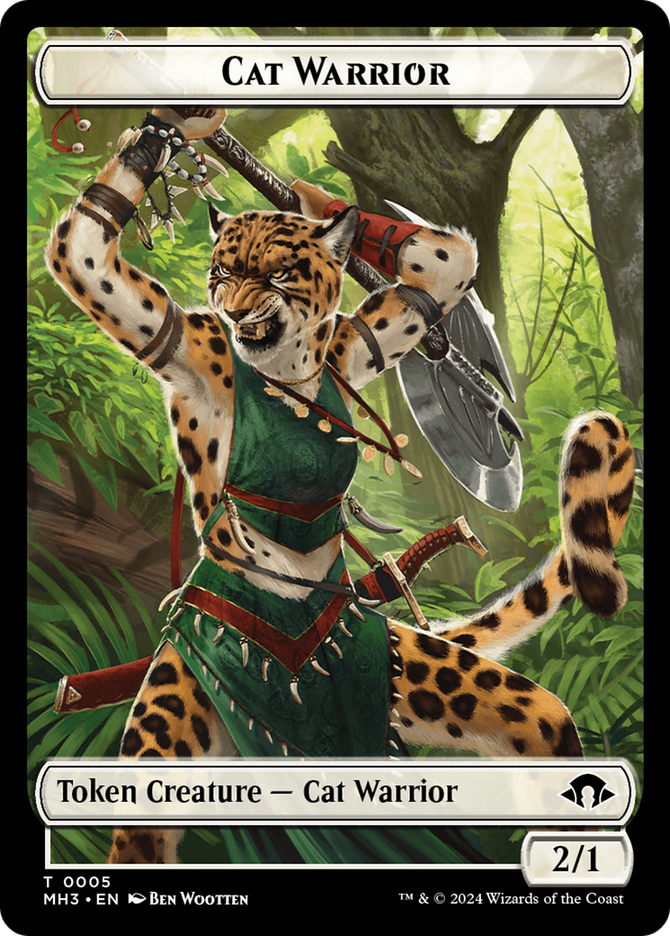 Cat Warrior Token [Modern Horizons 3 Tokens] | Total Play