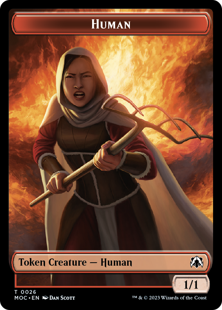 Squid // Human (26) Double-Sided Token [March of the Machine Commander Tokens] | Total Play