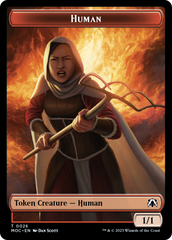 Squid // Human (26) Double-Sided Token [March of the Machine Commander Tokens] | Total Play