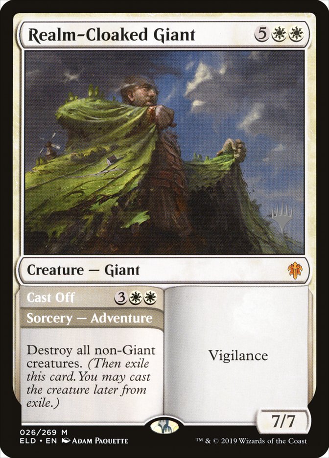 Realm-Cloaked Giant // Cast Off (Promo Pack) [Throne of Eldraine Promos] | Total Play
