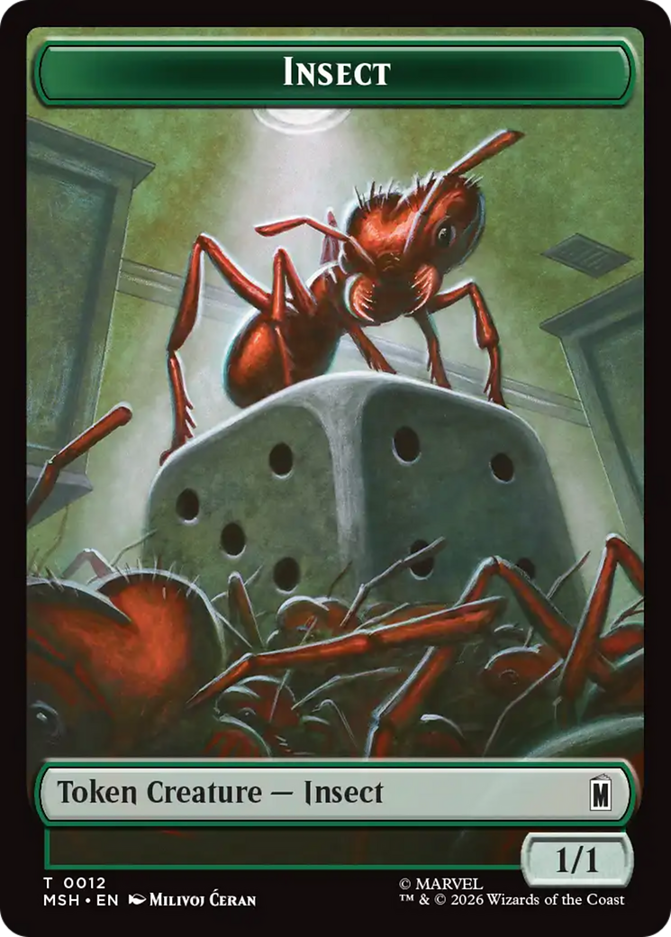 Soldier // Insect Double-Sided Token [Marvel Super Heroes Tokens] | Total Play