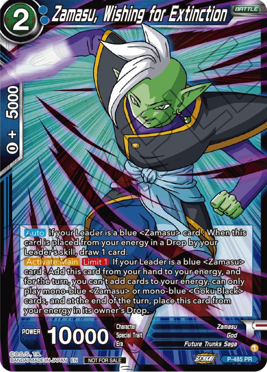 Zamasu, Wishing for Extinction (Zenkai Series Tournament Pack Vol.3) (P-485) [Tournament Promotion Cards] | Total Play