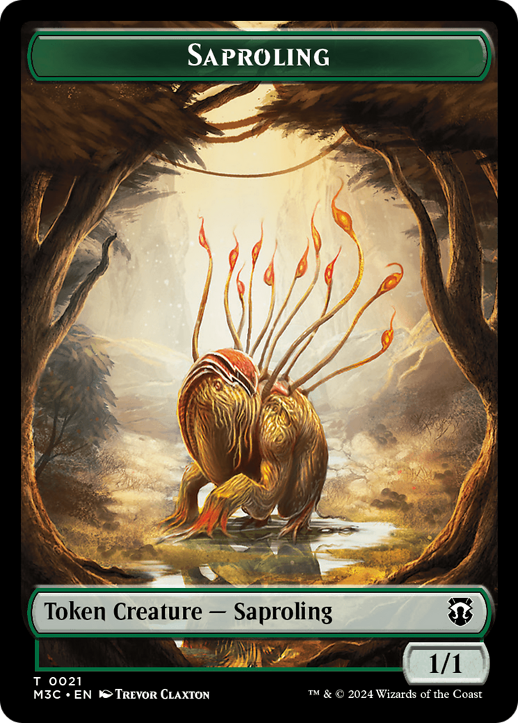 Garruk, Apex Predator Emblem // Saproling Double-Sided Token [Modern Horizons 3 Commander Tokens] | Total Play