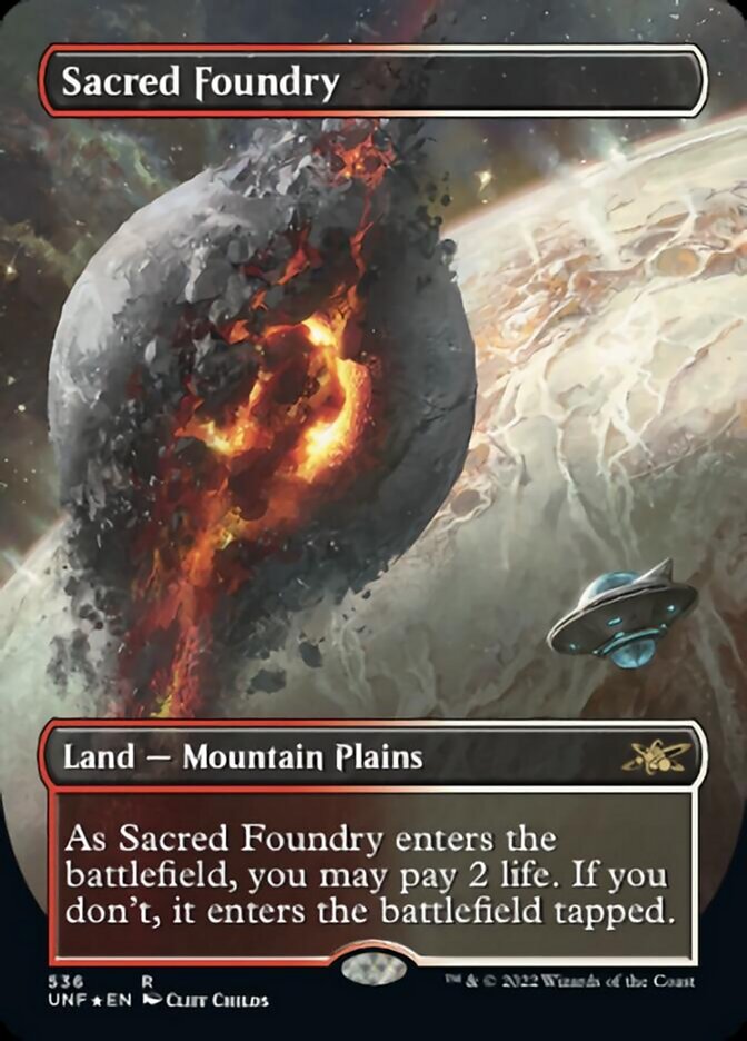 Sacred Foundry (Borderless) (Galaxy Foil) [Unfinity] | Total Play