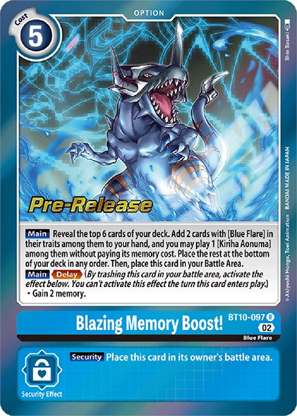 Blazing Memory Boost! [BT10-097] [Xros Encounter Pre-Release Cards] | Total Play