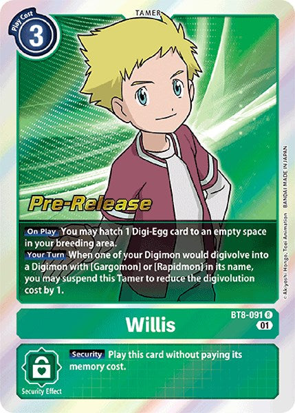 Willis [BT8-091] [New Awakening Pre-Release Cards] | Total Play