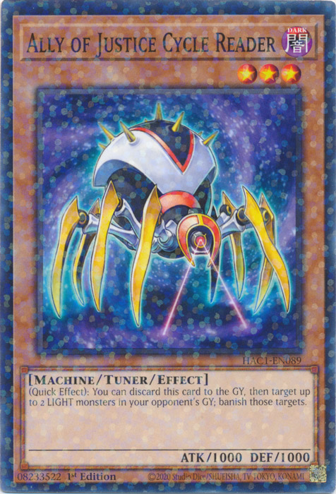 Ally of Justice Cycle Reader (Duel Terminal) [HAC1-EN089] Common | Total Play