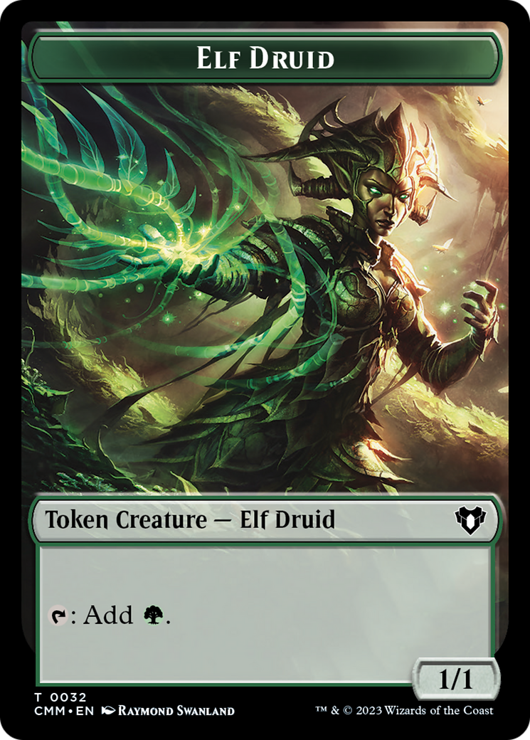 Elemental (0024) // Elf Druid Double-Sided Token [Commander Masters Tokens] | Total Play