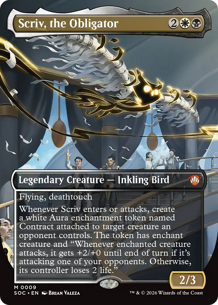 Scriv, the Obligator (Borderless) [Secrets of Strixhaven Commander] | Total Play