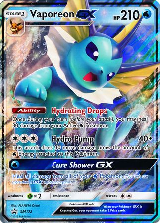 Vaporeon GX (SM172) (Jumbo Card) [Sun & Moon: Black Star Promos] | Total Play