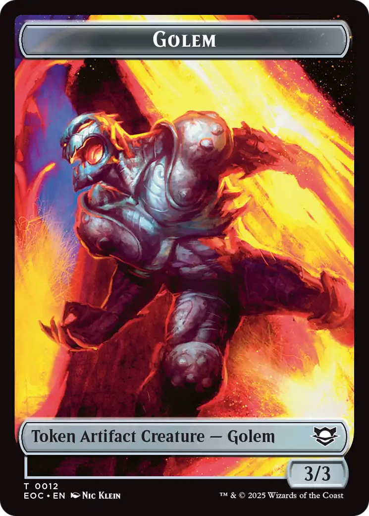 Copy // Golem (0012) Double-Sided Token [Edge of Eternities Commander Tokens] | Total Play