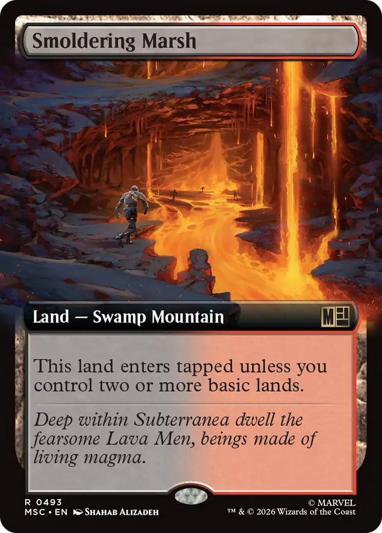 Smoldering Marsh (Extended Art) [Marvel Super Heroes Commander] | Total Play