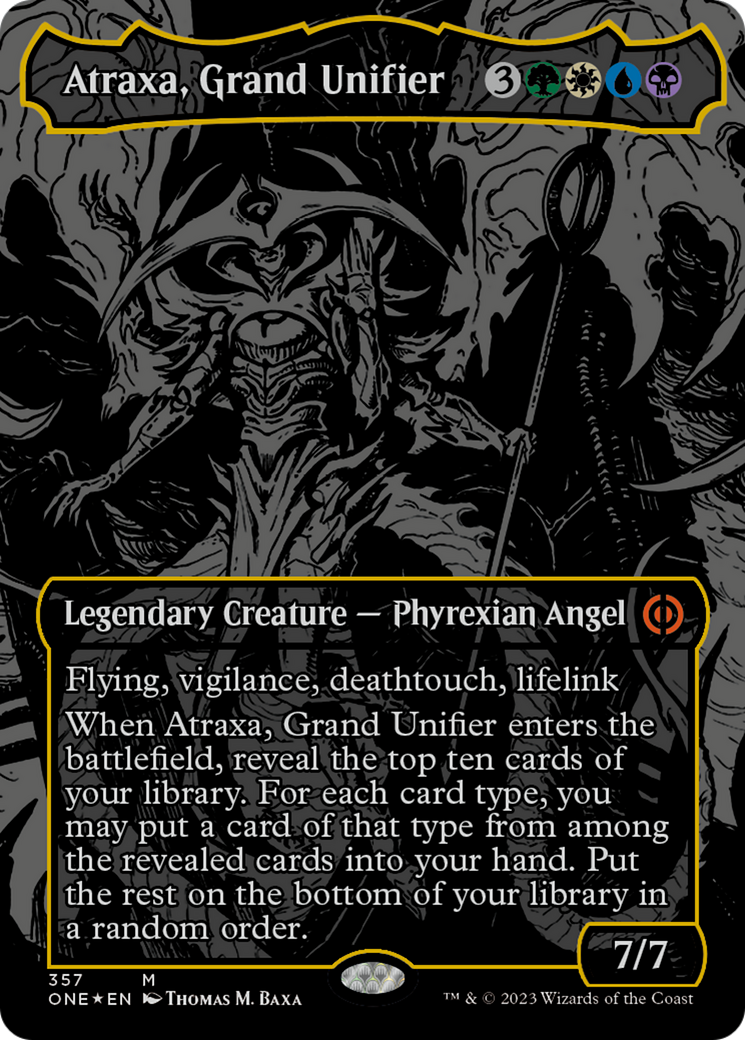 Atraxa, Grand Unifier (Oil Slick Raised Foil) [Phyrexia: All Will Be One] | Total Play