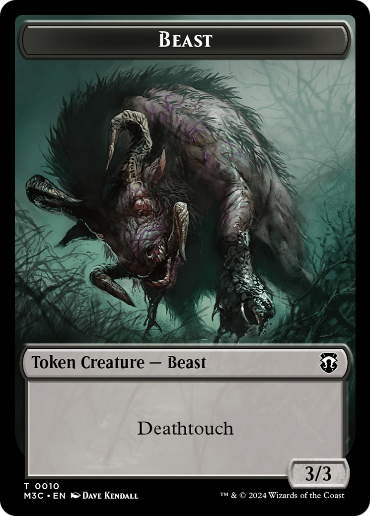 Beast (0010) (Ripple Foil) // Shapeshifter (0008) Double-Sided Token [Modern Horizons 3 Commander Tokens] | Total Play