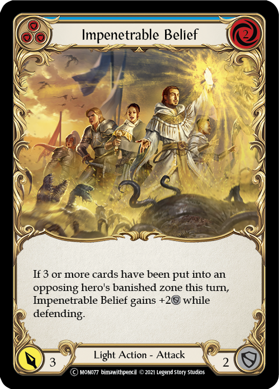 Impenetrable Belief (Blue) [U-MON077-RF] (Monarch Unlimited)  Unlimited Rainbow Foil | Total Play