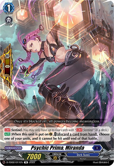 Psychic Prima, Miranda (D-TD02/011EN) [Michiru Hazama -Demonic Jewel Dragon of the Four Flames-] | Total Play
