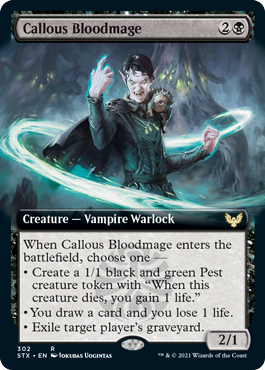 Callous Bloodmage (Extended Art) [Strixhaven: School of Mages] | Total Play
