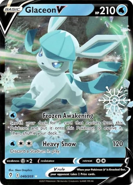 Glaceon V (040/203) (Holiday Calendar) [Sword & Shield: Evolving Skies] | Total Play