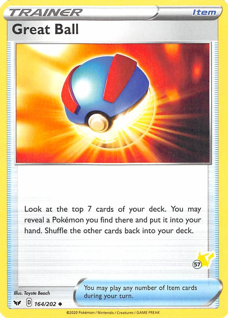 Great Ball (164/202) (Pikachu Stamp #57) [Battle Academy 2022] | Total Play