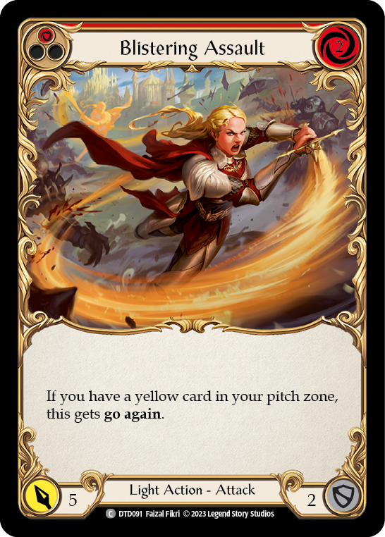 Blistering Assault (Red) [DTD091] (Dusk Till Dawn)  Rainbow Foil | Total Play
