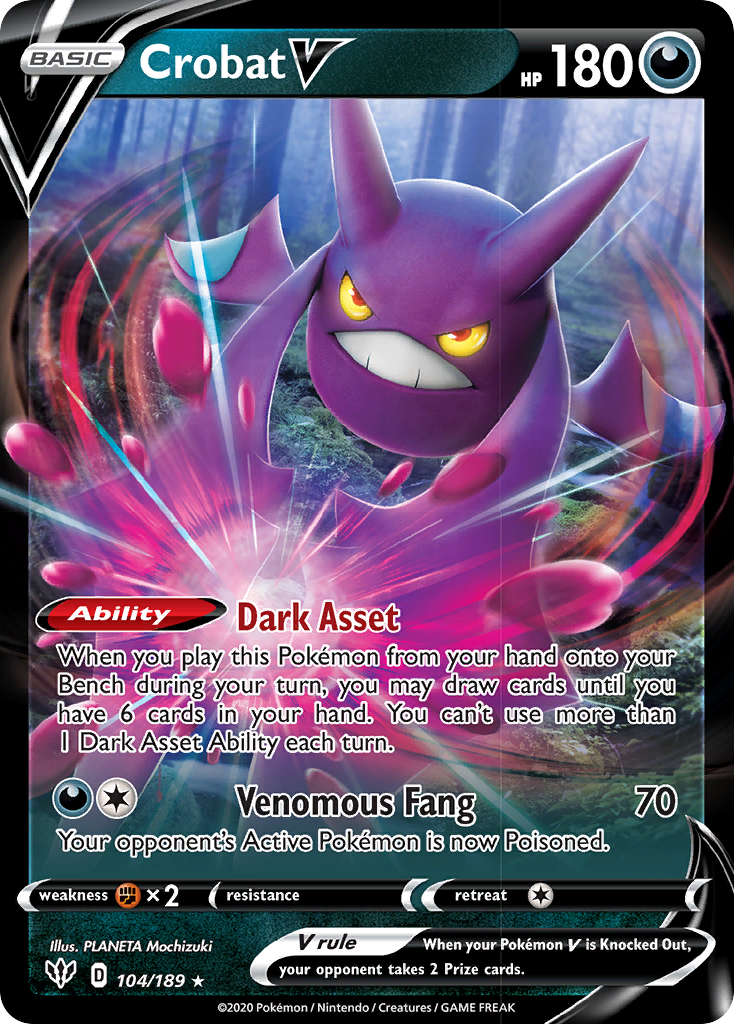 Crobat V (104/189) [Sword & Shield: Darkness Ablaze] | Total Play