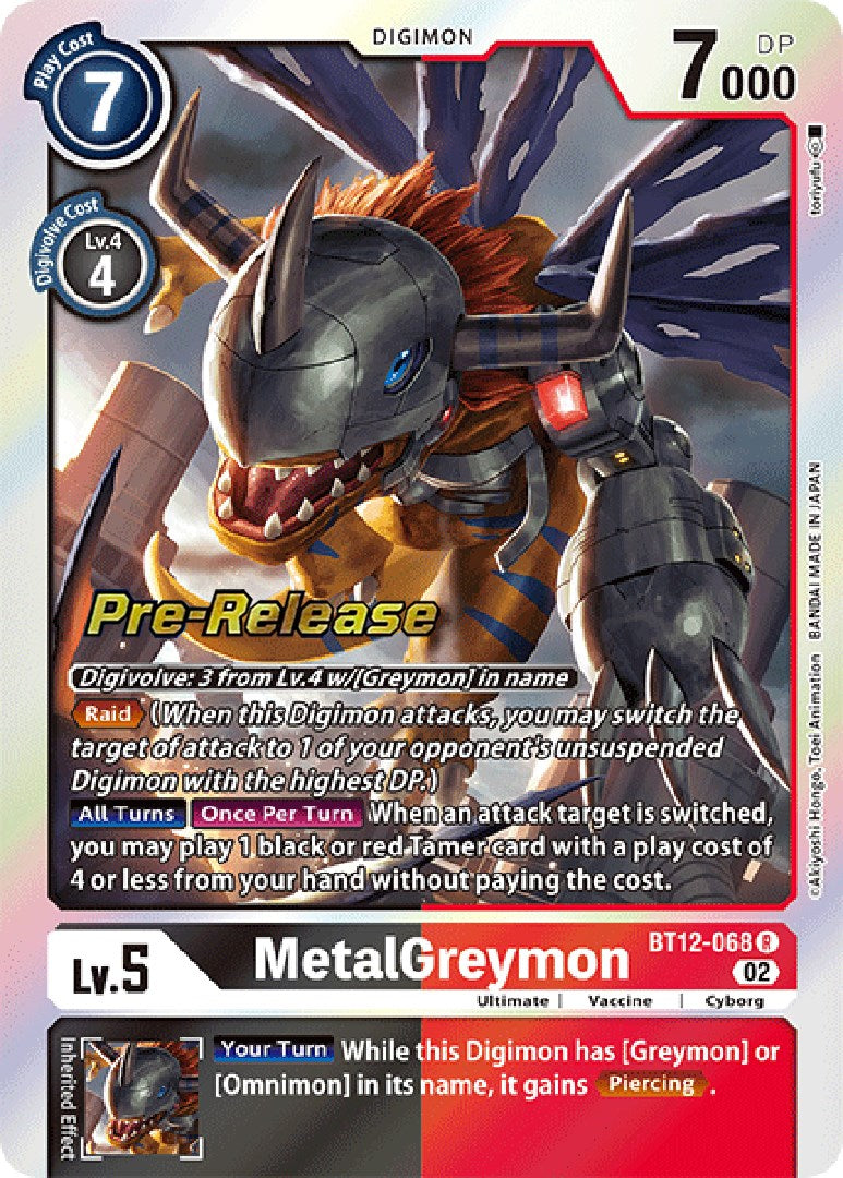 MetalGreymon [BT12-068] [Across Time Pre-Release Cards] | Total Play