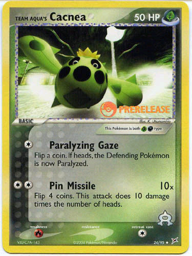 Team Aqua's Cacnea (24/95) (Prerelease Promo) [EX: Team Magma vs Team Aqua] | Total Play