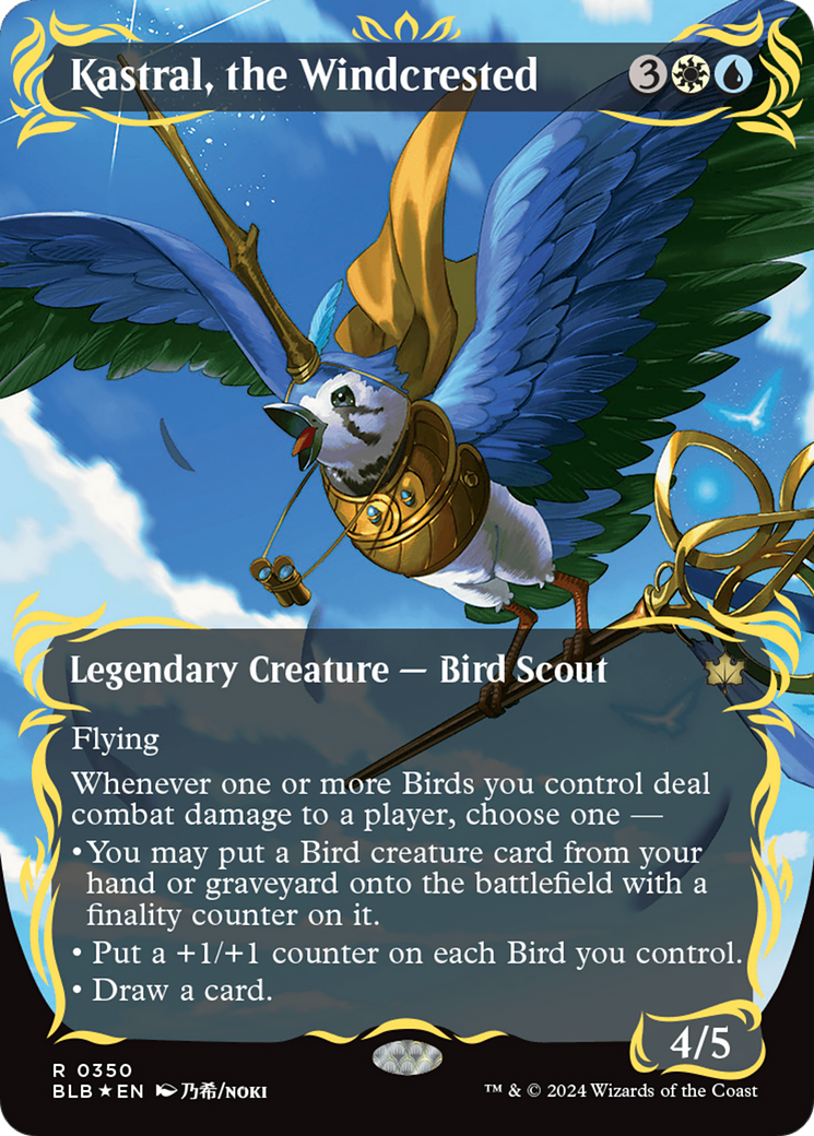 Kastral, the Windcrested (Borderless) (Raised Foil) [Bloomburrow] | Total Play