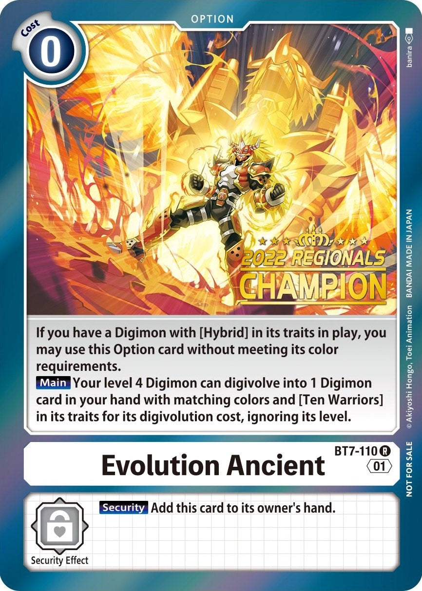 Evolution Ancient [BT7-110] (2022 Championship Offline Regional) (Online Champion) [Next Adventure Promos] | Total Play