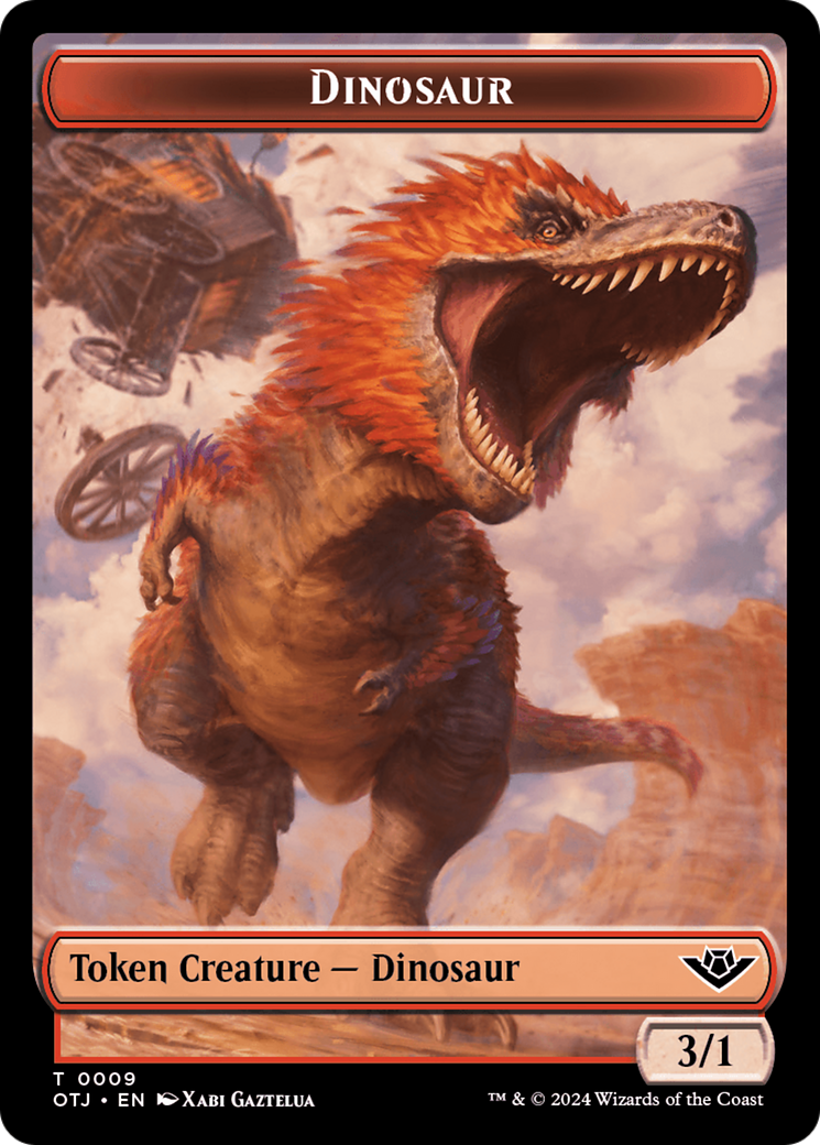 Treasure // Dinosaur Double-Sided Token [Outlaws of Thunder Junction Tokens] | Total Play