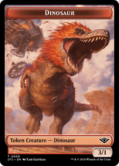 Mercenary // Dinosaur Double-Sided Token [Outlaws of Thunder Junction Tokens] | Total Play