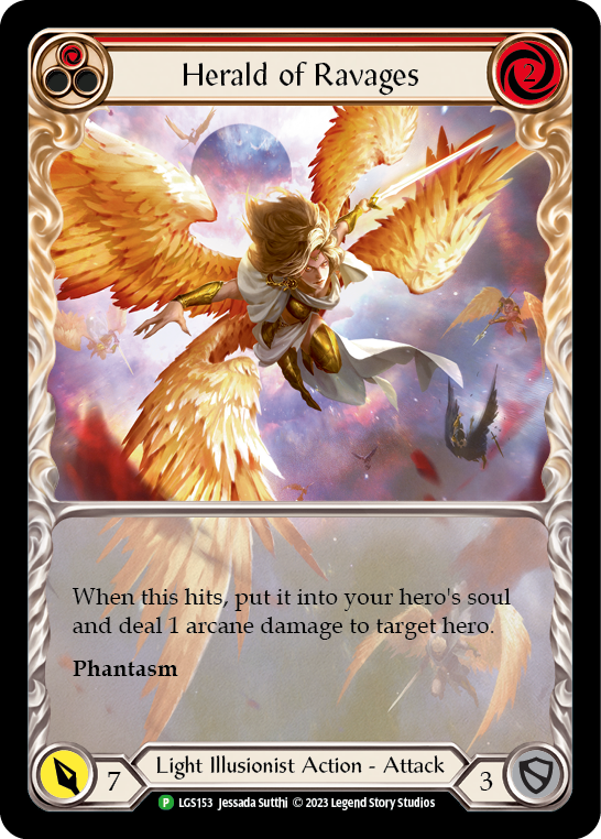 Herald of Ravages (Red) (Extended Art) [LGS153] (Promo)  Rainbow Foil | Total Play