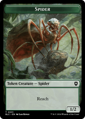 Spider // Blood Double-Sided Token [Bloomburrow Commander Tokens] | Total Play