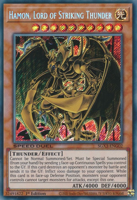 Hamon, Lord of Striking Thunder [SGX3-ENG02] Secret Rare | Total Play