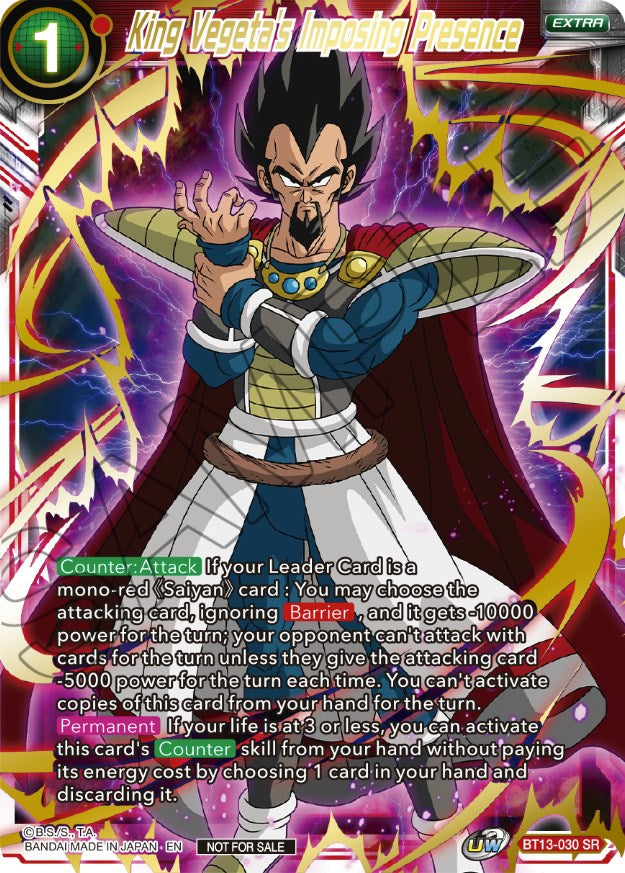 King Vegeta's Imposing Presence (Top 4) (BT13-030) [Tournament Promotion Cards] | Total Play