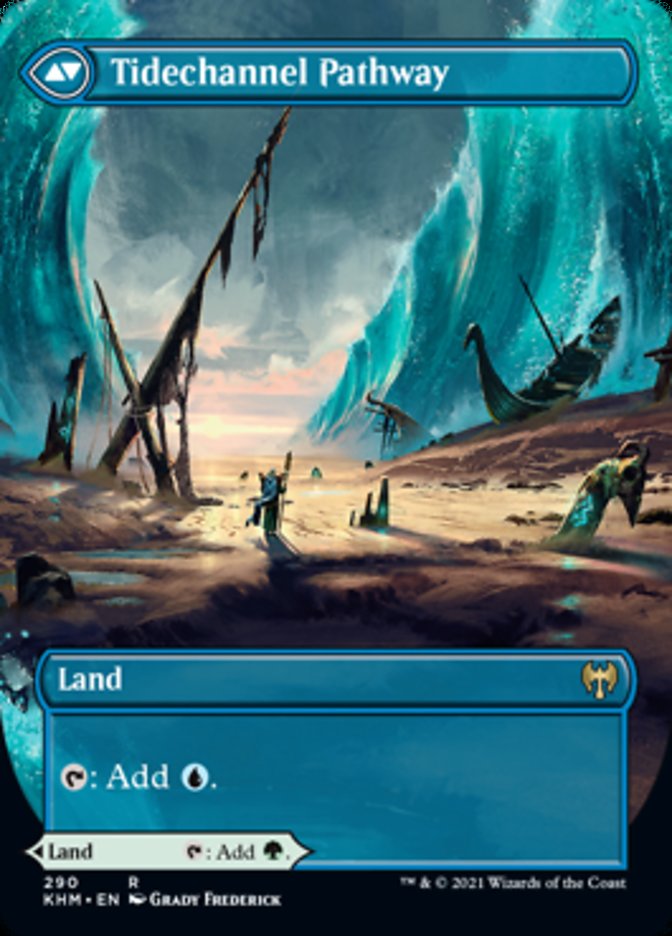 Barkchannel Pathway // Tidechannel Pathway (Borderless Alternate Art) [Kaldheim] | Total Play