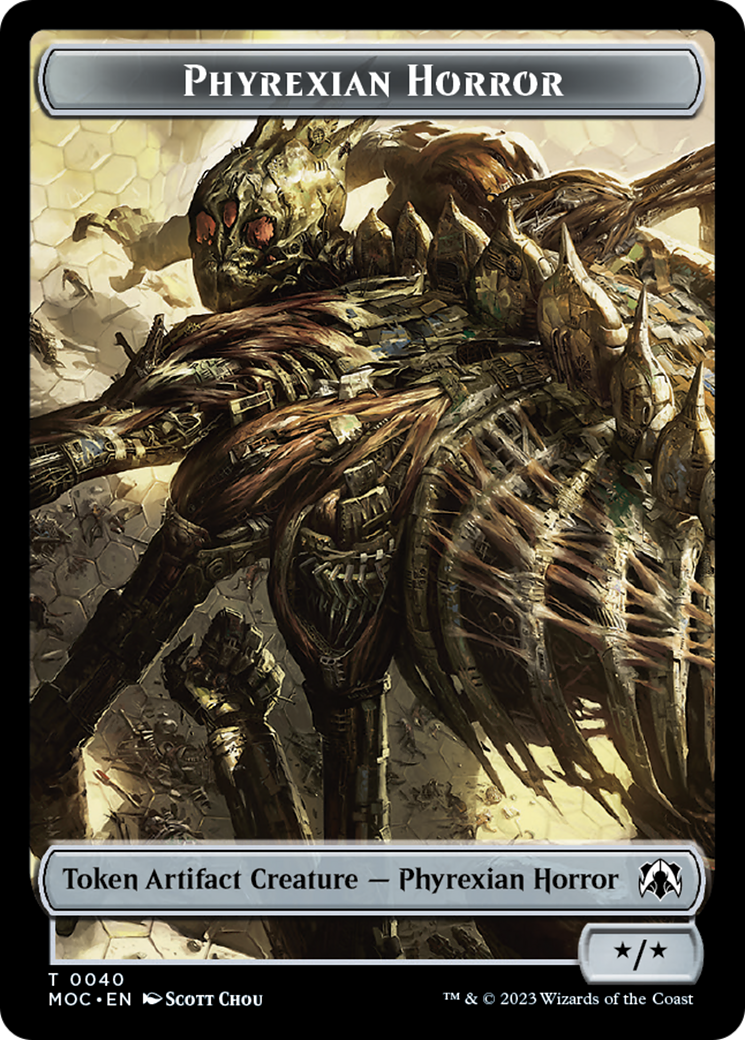 Phyrexian Golem // Phyrexian Horror Double-Sided Token [March of the Machine Commander Tokens] | Total Play