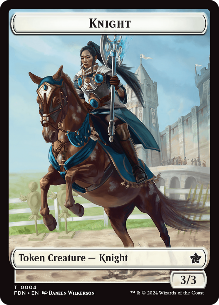 Human // Knight Double-Sided Token [Foundations Tokens] | Total Play