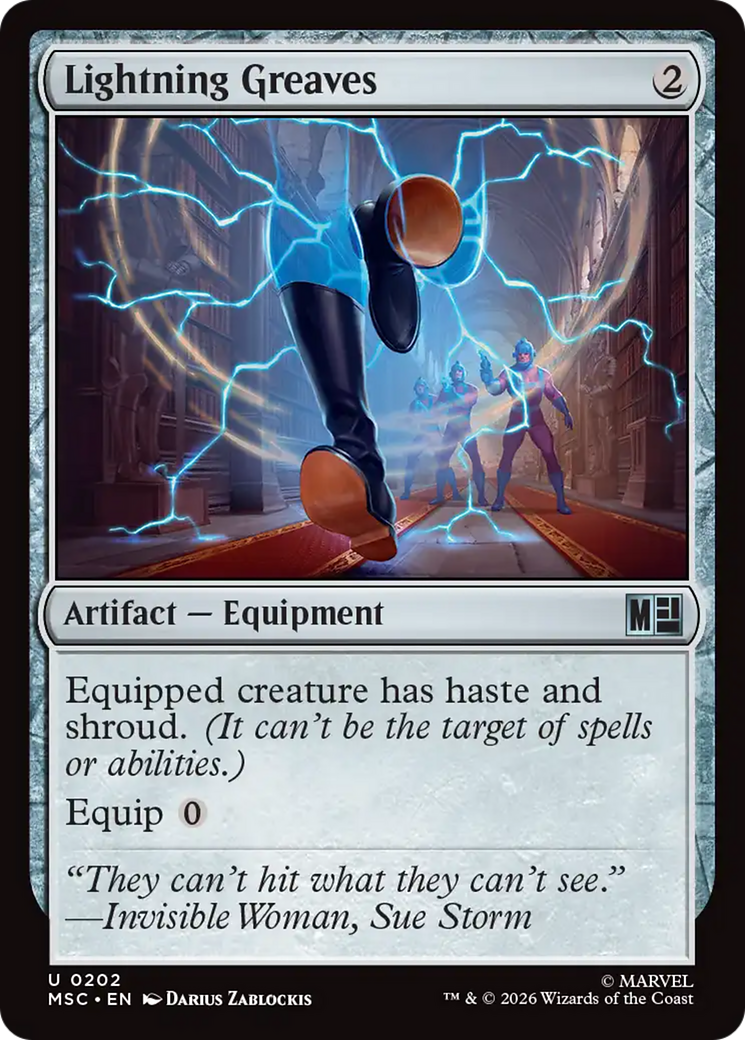 Lightning Greaves (Surge Foil) [Marvel Super Heroes Commander] | Total Play