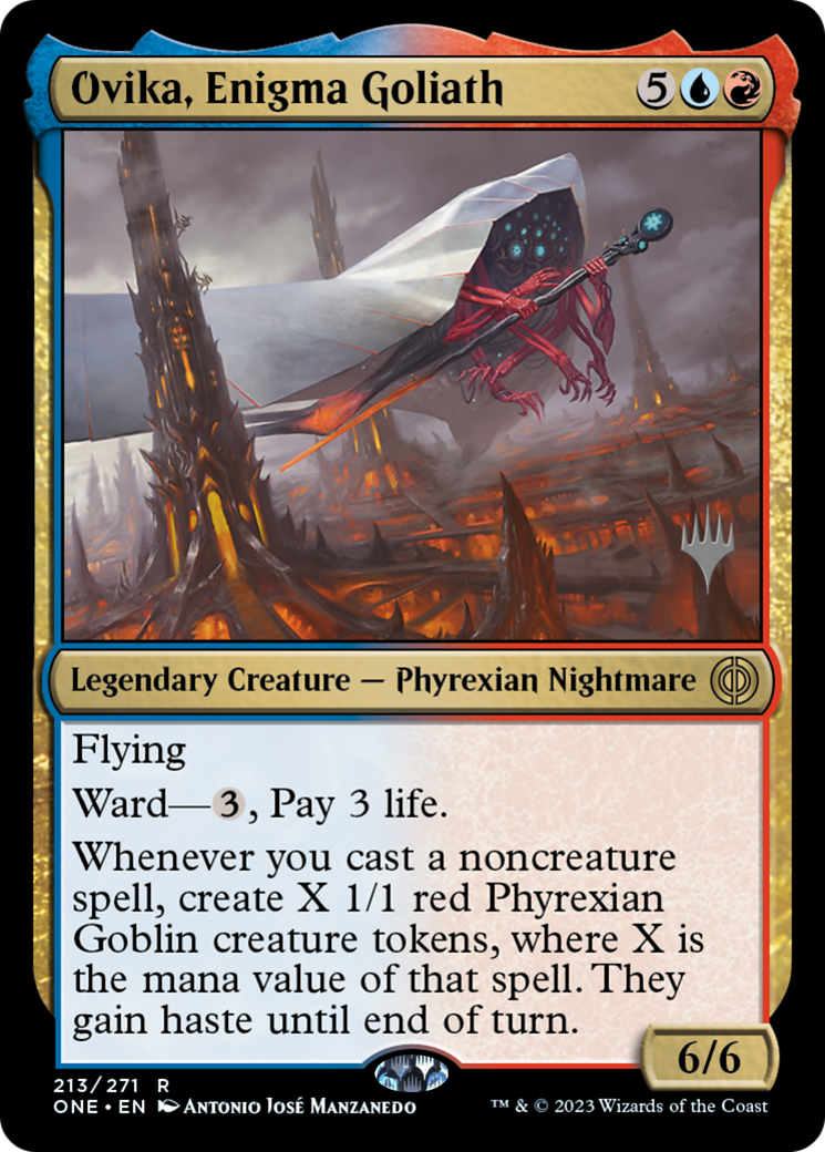 Ovika, Enigma Goliath (Promo Pack) [Phyrexia: All Will Be One Promos] | Total Play